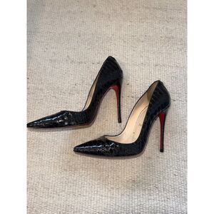 Christian Louboutin Black Python So Kate Heels Size 39